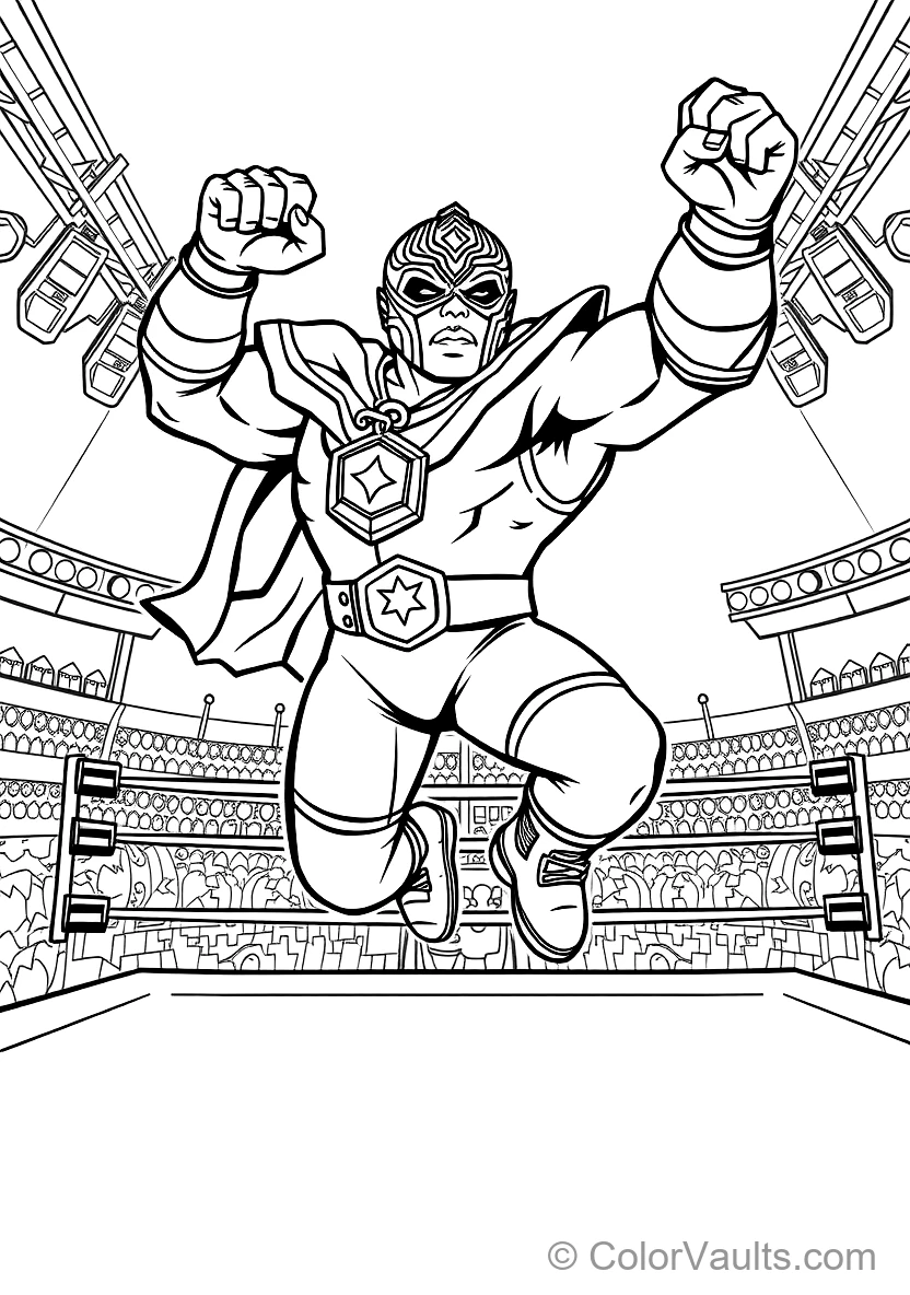 El Primo the Mighty Masked Luchador Wrestler Leaping (Scene 7)