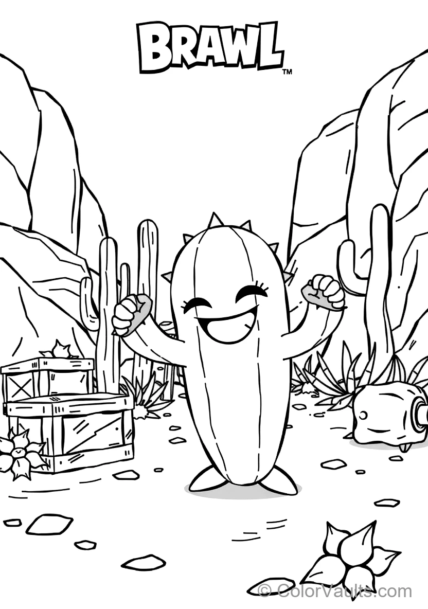 Spike de Schattige Kleine Desert Cactus Throwing (Scène 9)