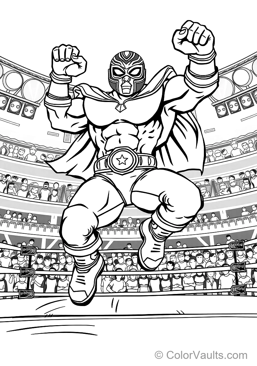 El Primo the Mighty Masked Luchador Wrestler Leaping (Scene 11)
