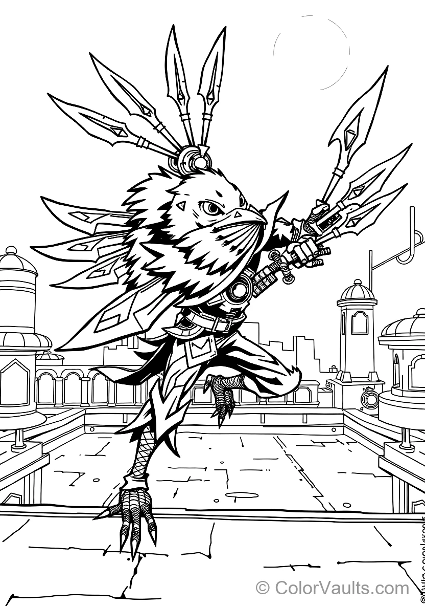 Crow the Sharp-feathered Toxic Crow Warrior Throwing (Scene 8)
