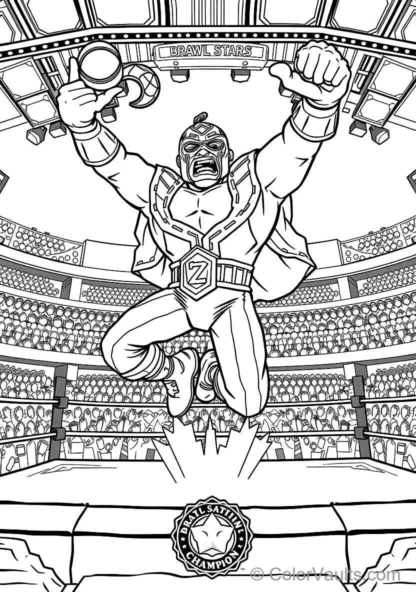 El Primo the Mighty Masked Luchador Wrestler Leaping (Scene 15)