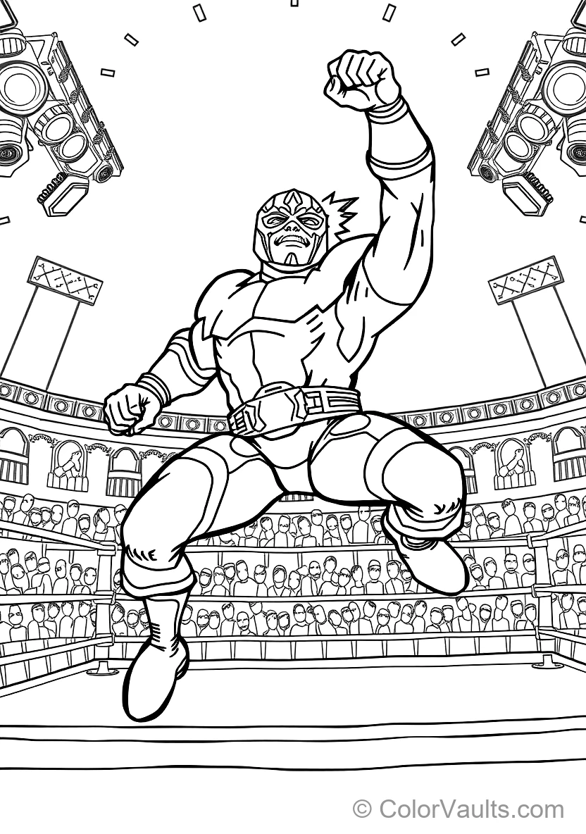 El Primo the Mighty Masked Luchador Wrestler Leaping (Scene 17)