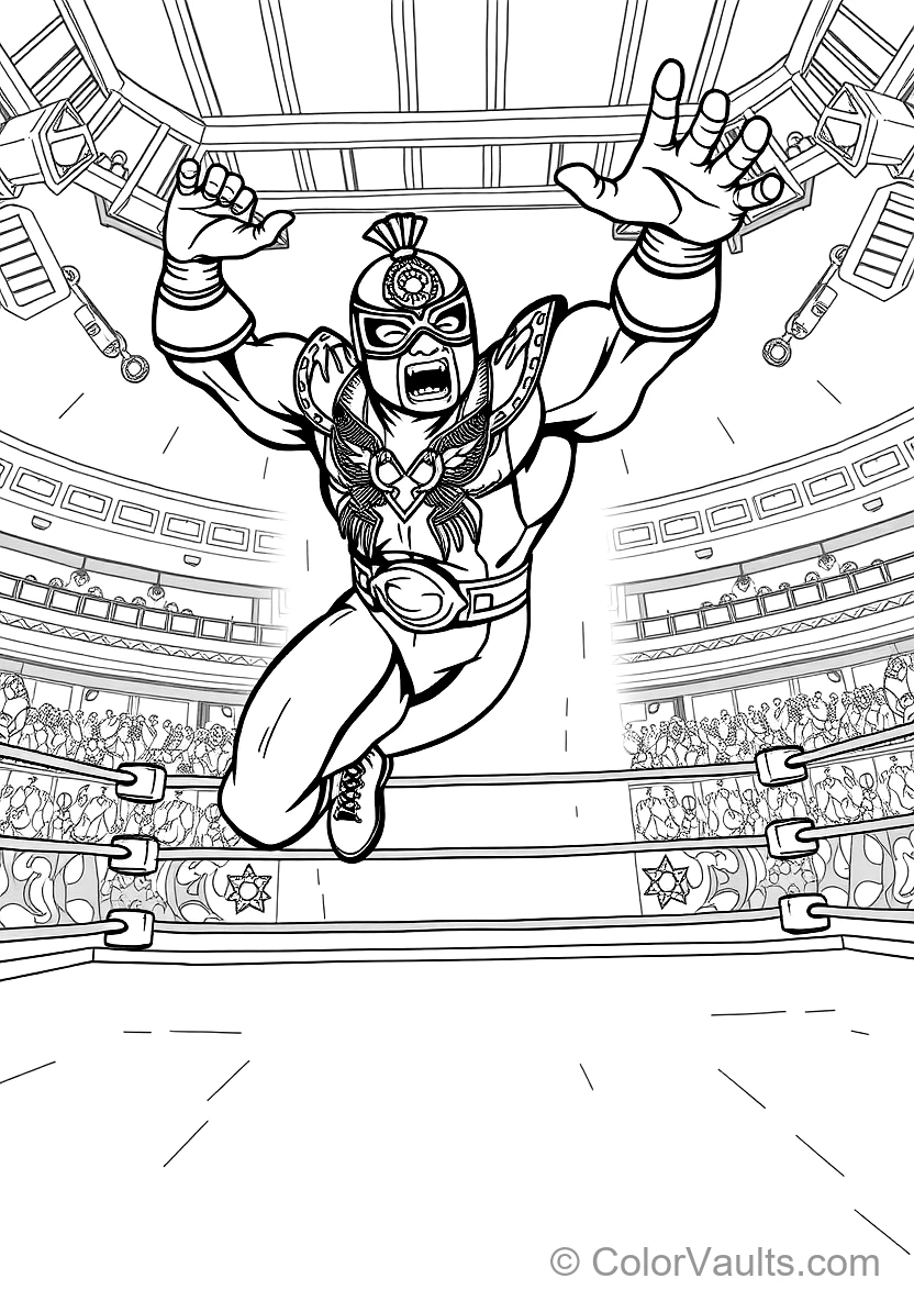 El Primo the Mighty Masked Luchador Wrestler Leaping (Scene 19)