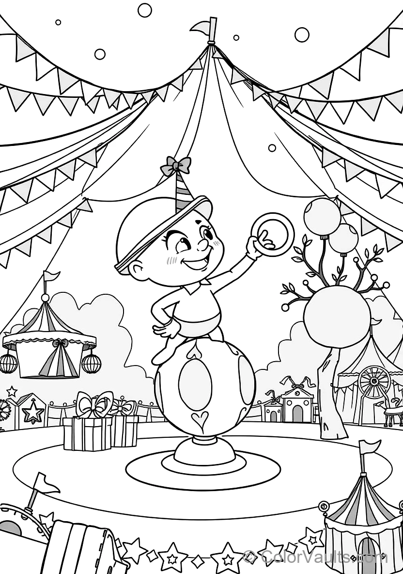 Bumba the Cute Cartoon Mascot (studio 100) Balancing (Scene 3)