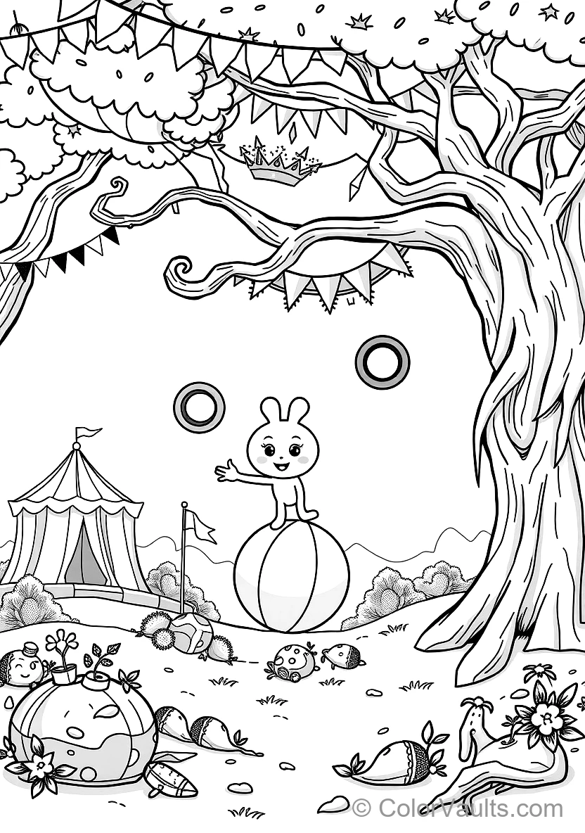 Bumba the Cute Cartoon Mascot (studio 100) Balancing (Scene 8)