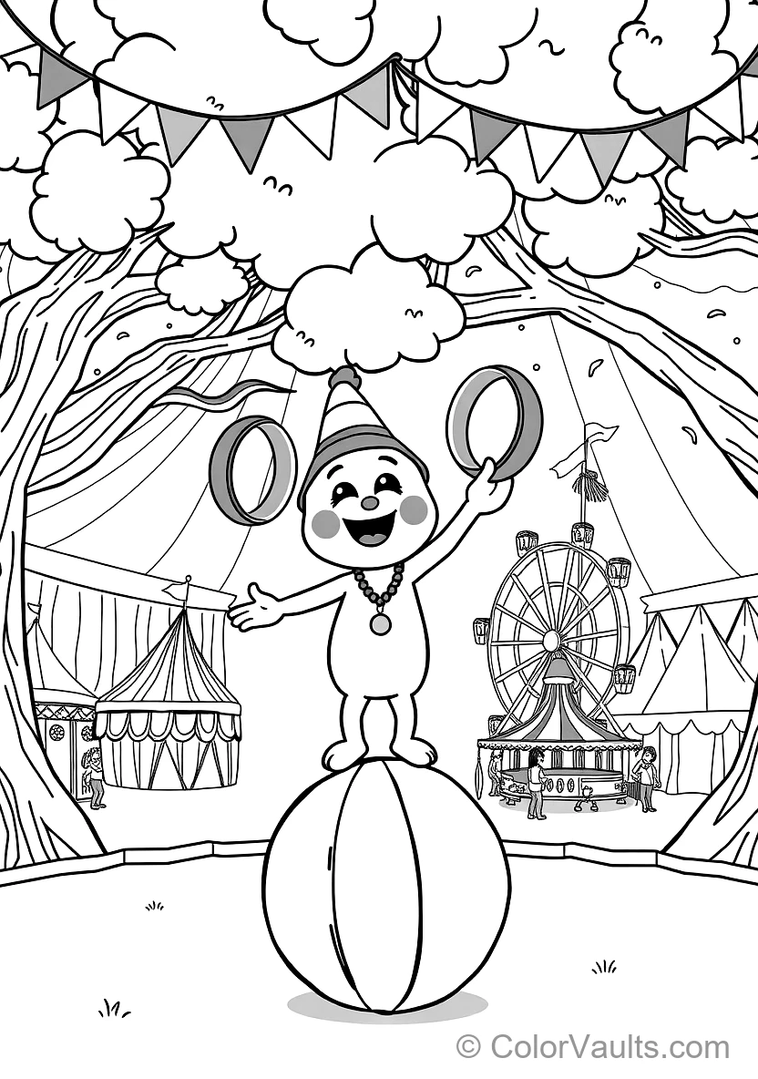 Bumba the Cute Cartoon Mascot (studio 100) Balancing (Scene 10)