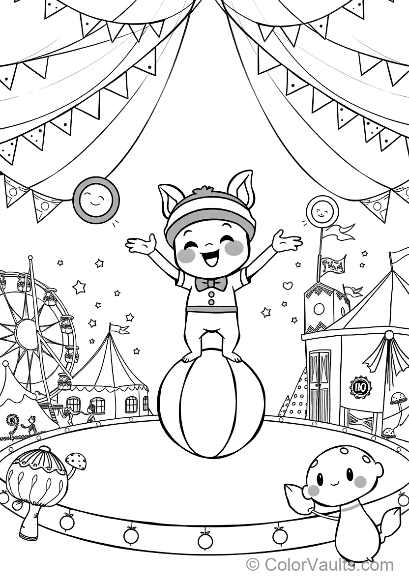 Bumba the Cute Cartoon Mascot (studio 100) Balancing (Scene 11)