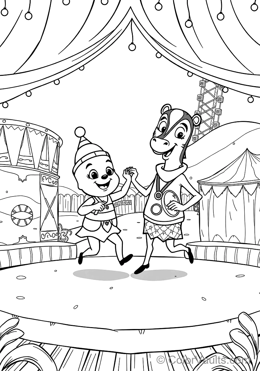 Bumba et His Best Friend Bumbalu Dancing Happily (Scene 7)