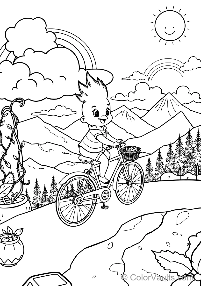Bumba Riding on the Back of His Friendly Pet Bird Kiwi (Scene 13)