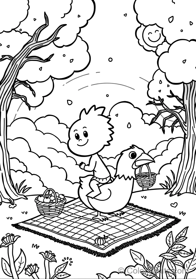 Bumba Riding on the Back of His Friendly Pet Bird Kiwi (Scene 18)