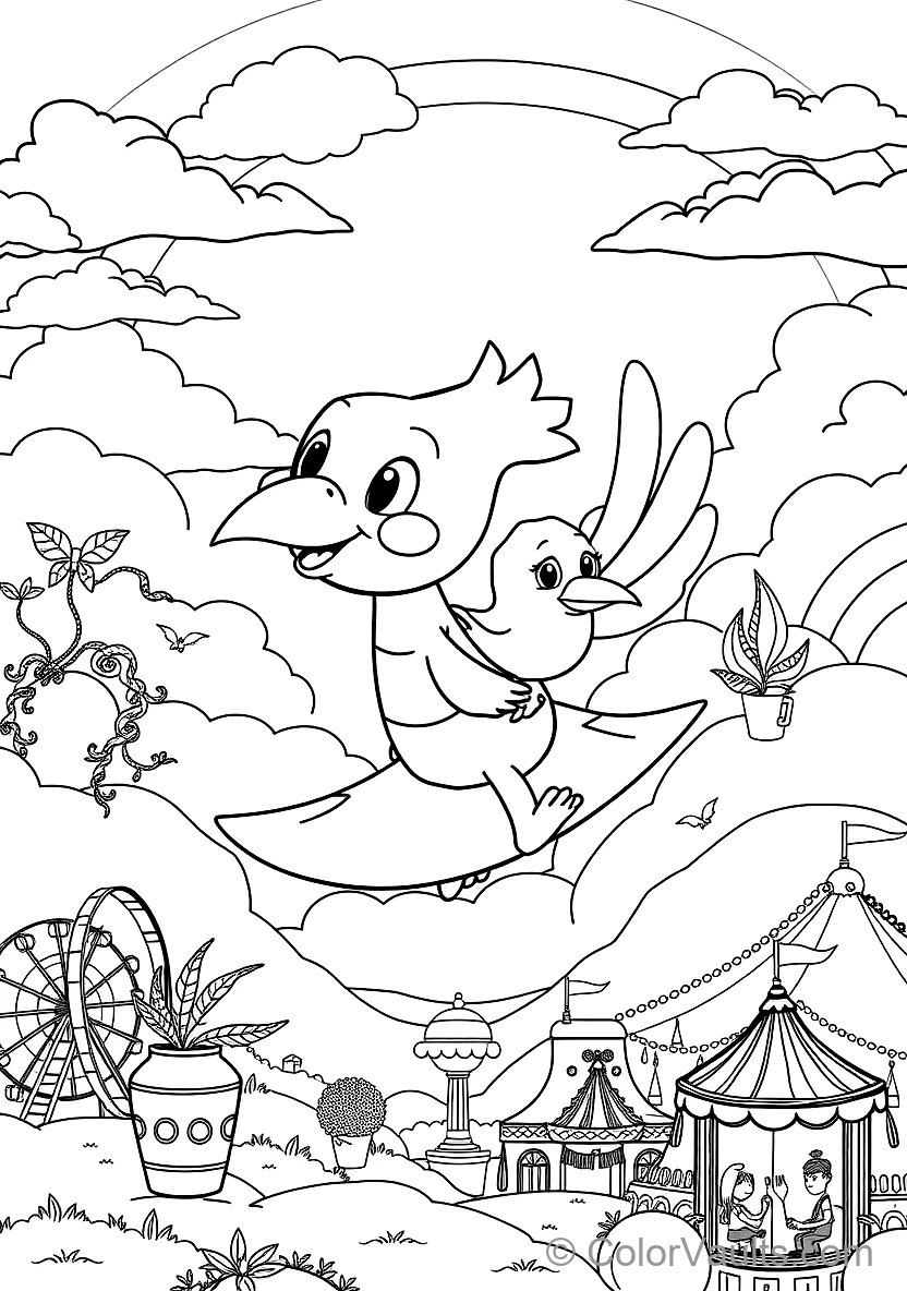 Bumba Riding on the Back of His Friendly Pet Bird Kiwi (Scene 19)