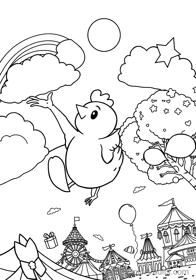 Bumba Riding on the Back of His Friendly Pet Bird Kiwi (Scene 20)