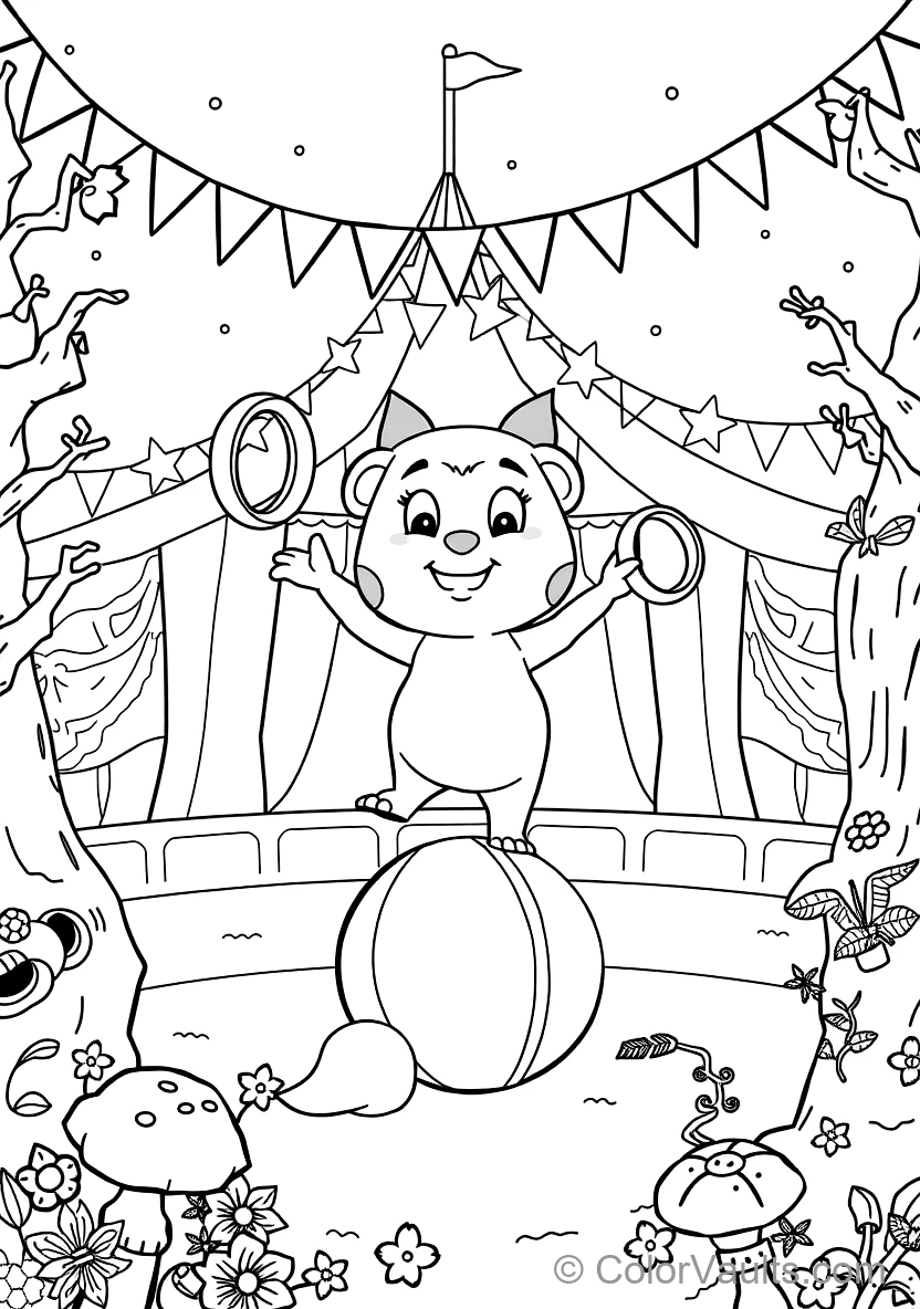 Bumba the Süßer Cartoon Mascot (studio 100) Balancing (Scene 19)