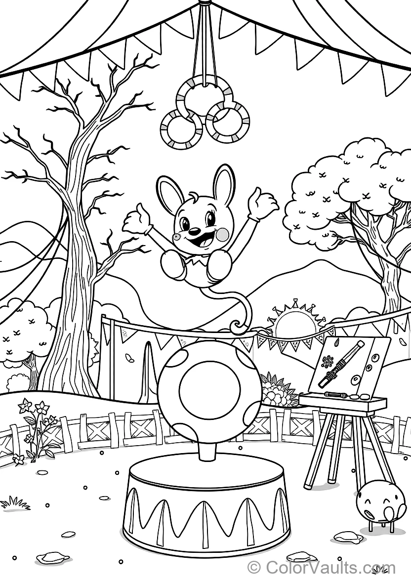 Bumba the Mignon Cartoon Mascot (studio 100) Balancing (Scene 20)