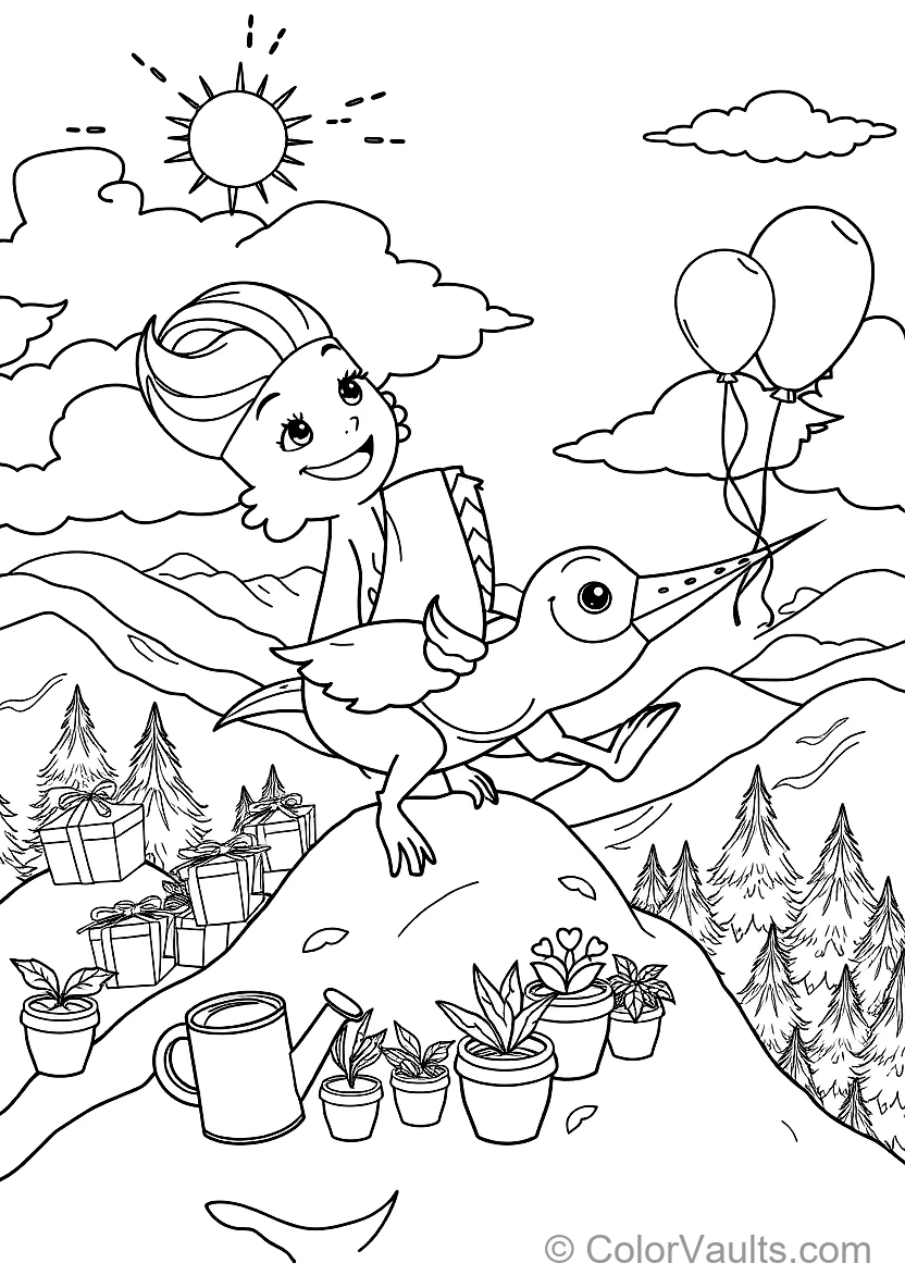 Bumba Riding on the Back of His Friendly Pet Bird Kiwi (Scene 23)
