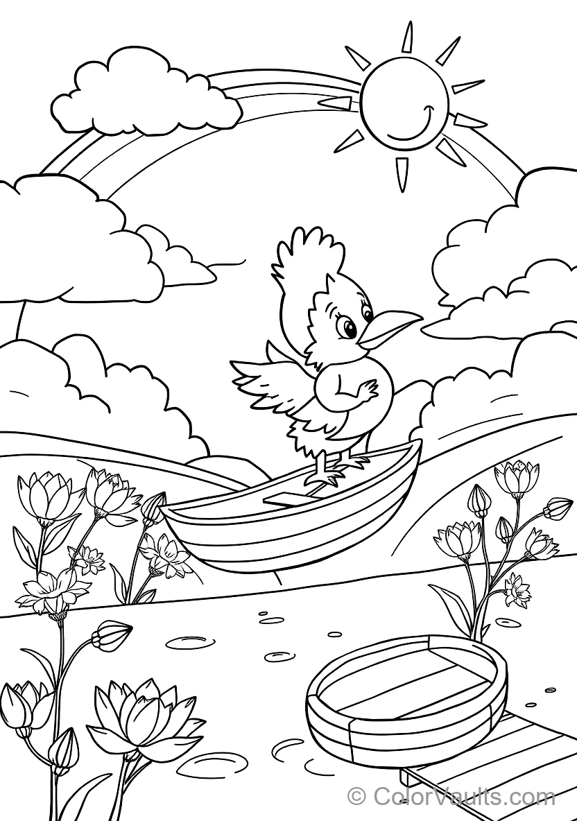 Bumba Riding on the Back of His Friendly Pet Bird Kiwi (Scene 30)