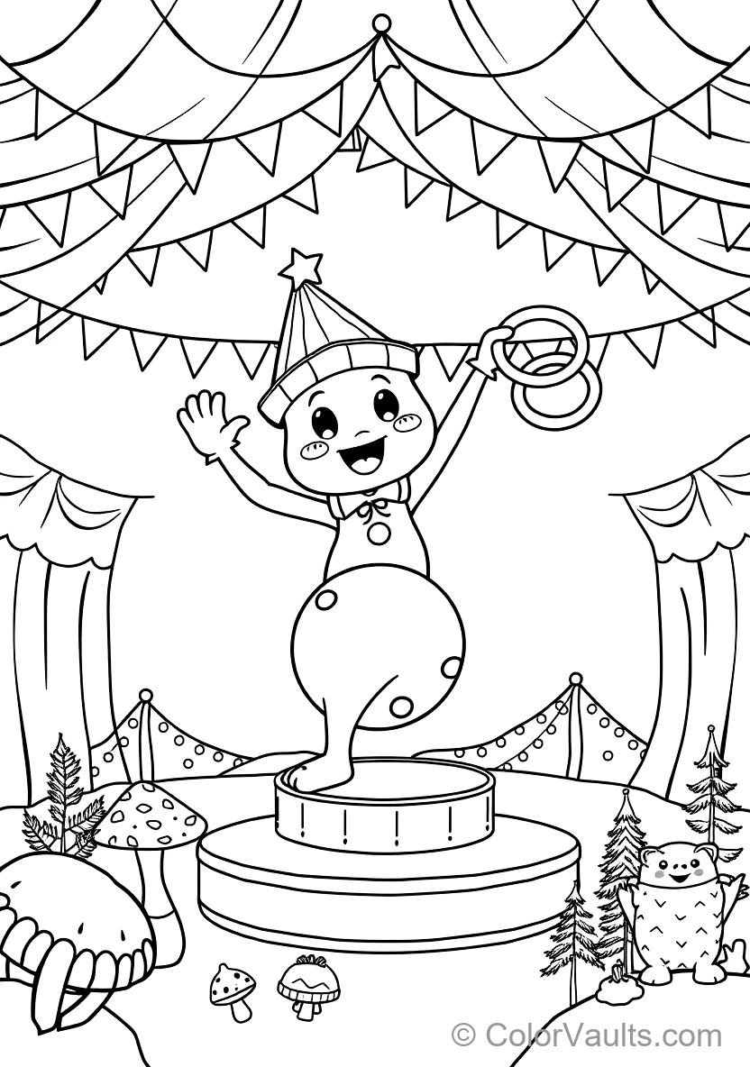 Bumba the Süßer Cartoon Mascot (studio 100) Balancing (Scene 33)