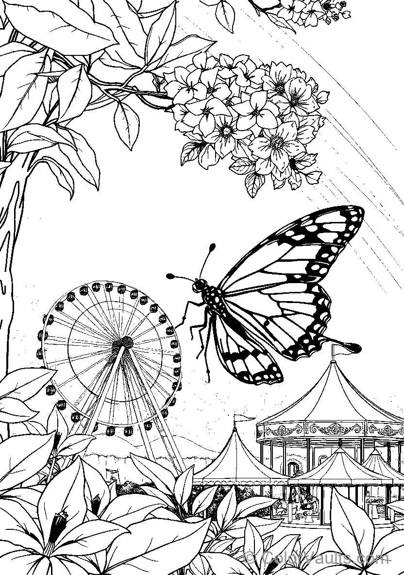 Butterfly In Amusement Park