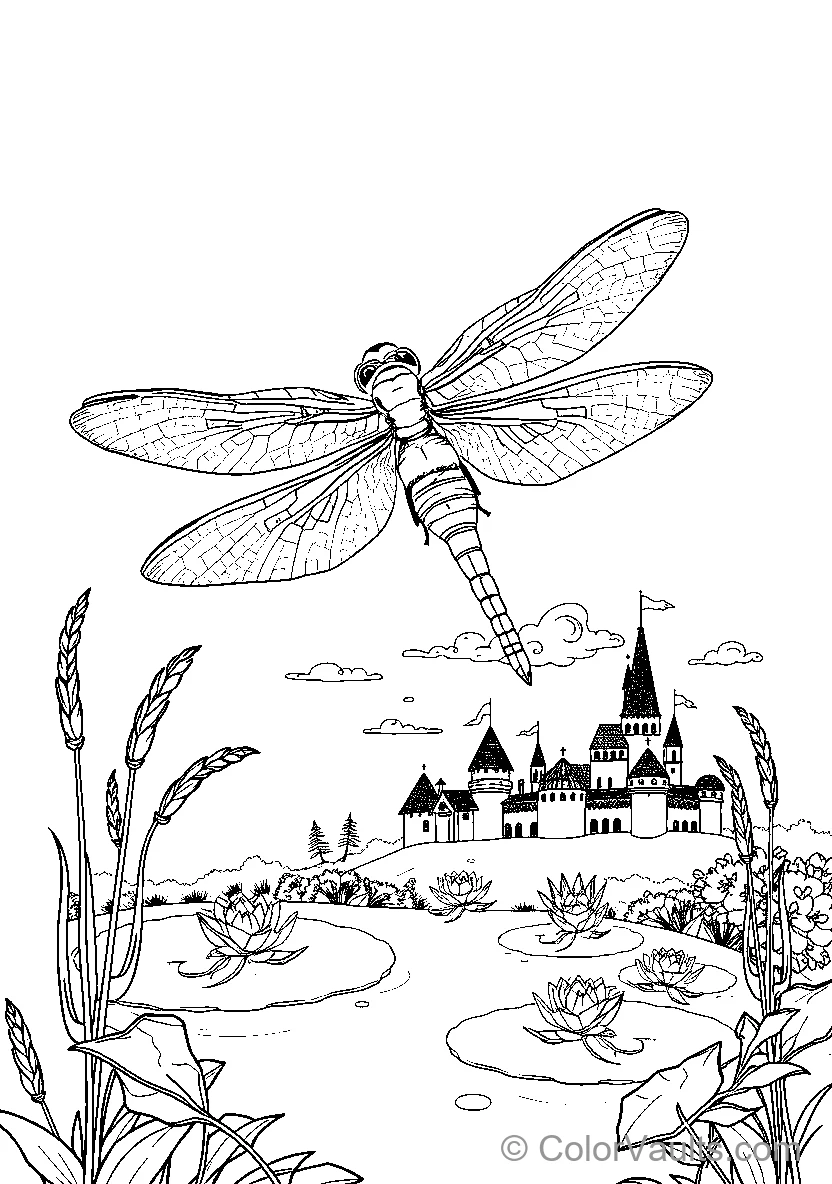Dragonfly Over Castle