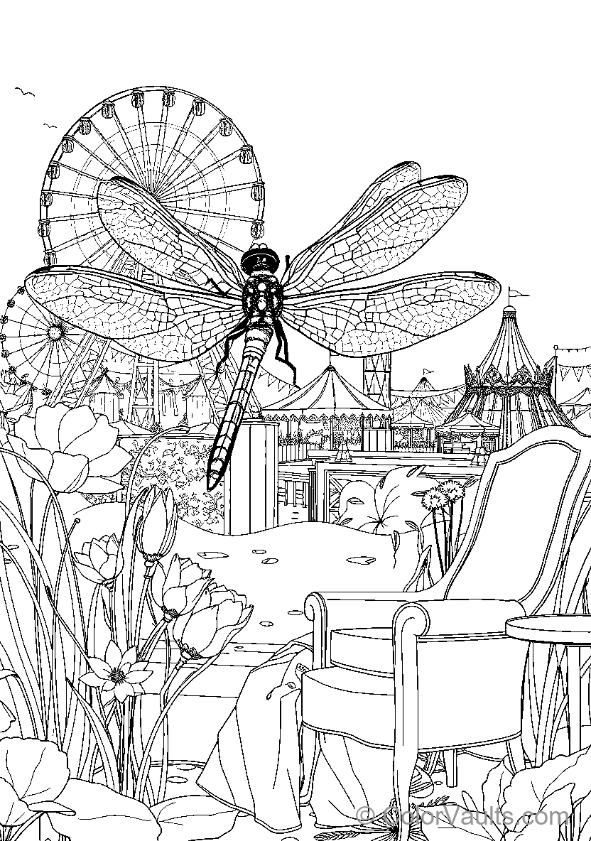 Dragonfly By The Ferris Wheel