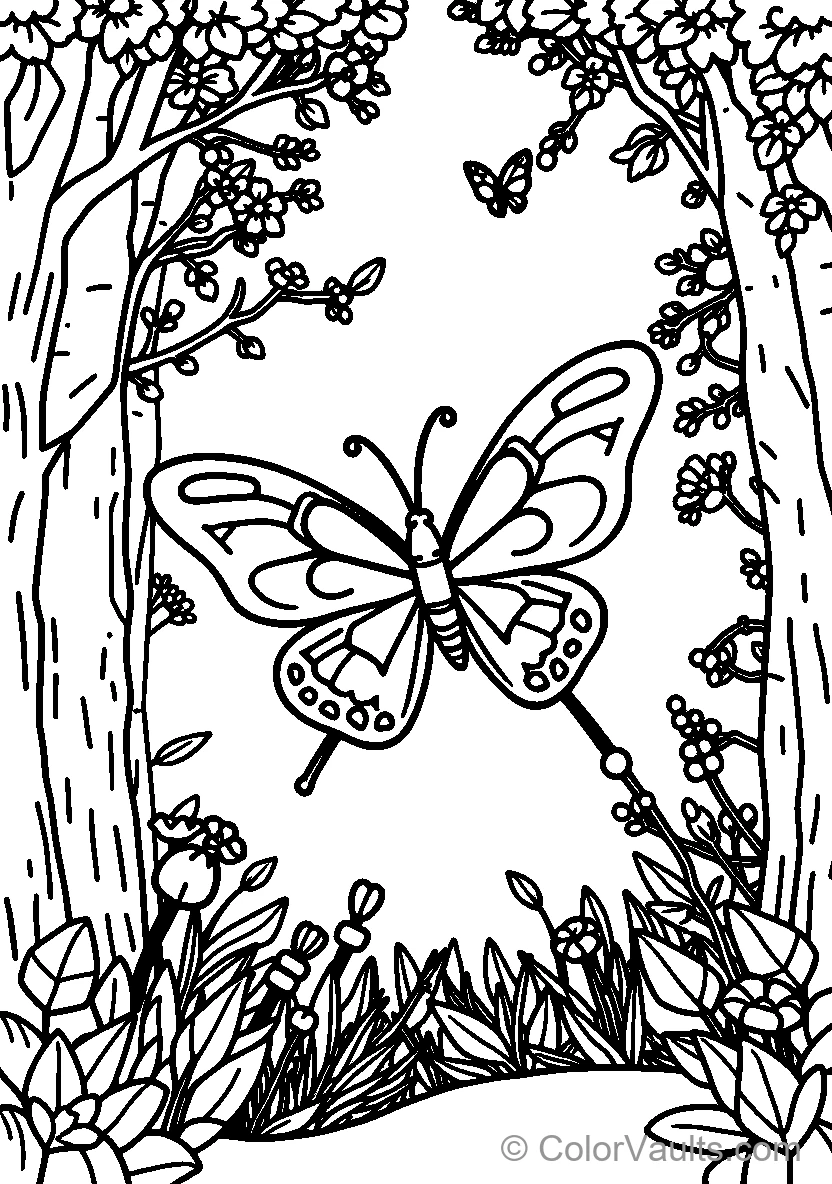 Butterfly Among Flowers (Scene 2)