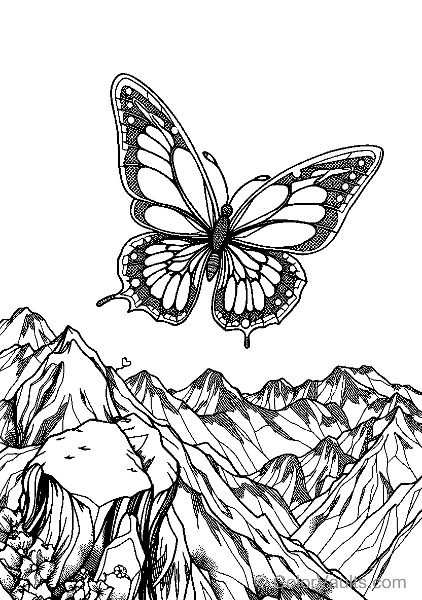 Butterfly Over Mountains