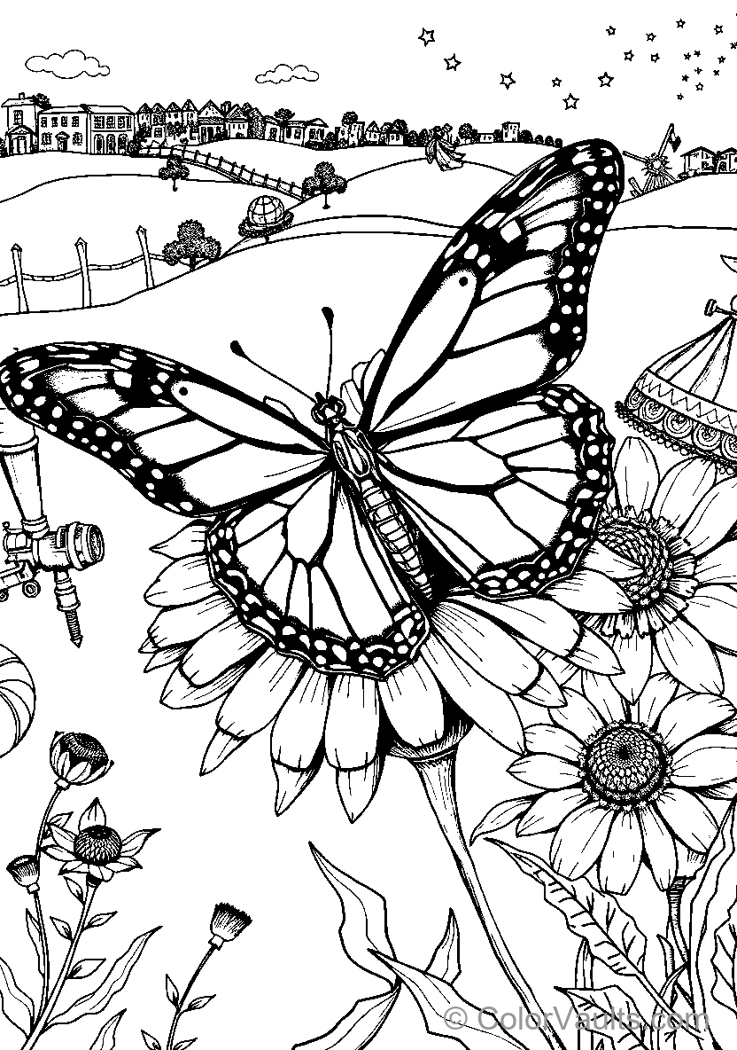 Butterfly On Flower (Scene 2)