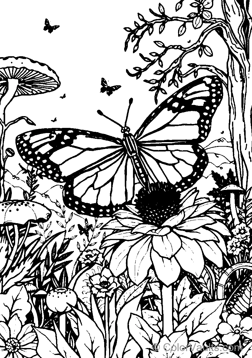 Butterfly On Flower (Scene 3)