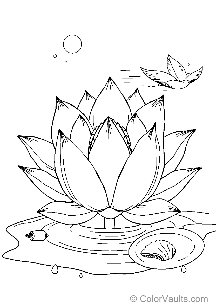 Lotus Flower With Butterfly