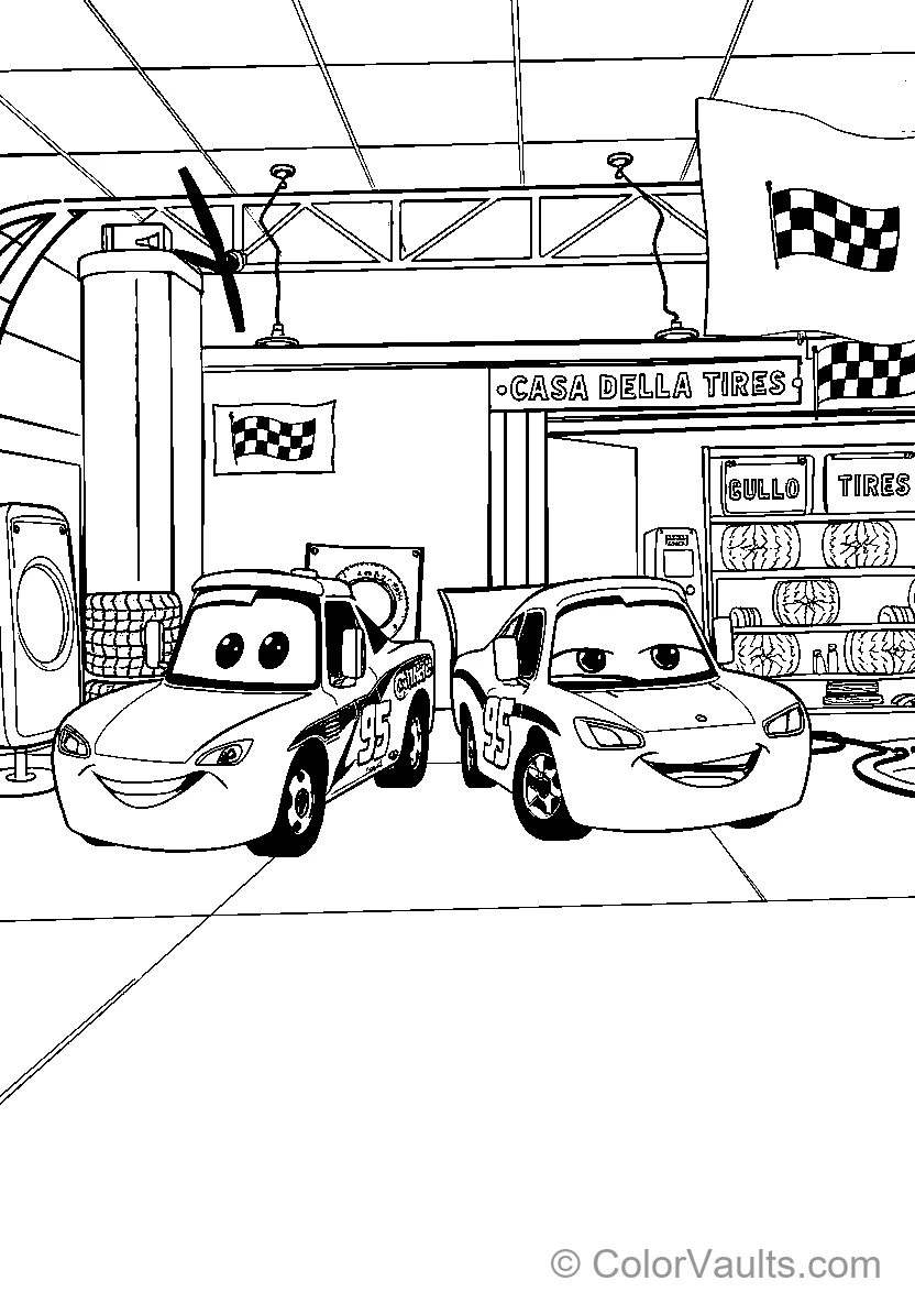 Cars (Lightning McQueen) coloring page 3