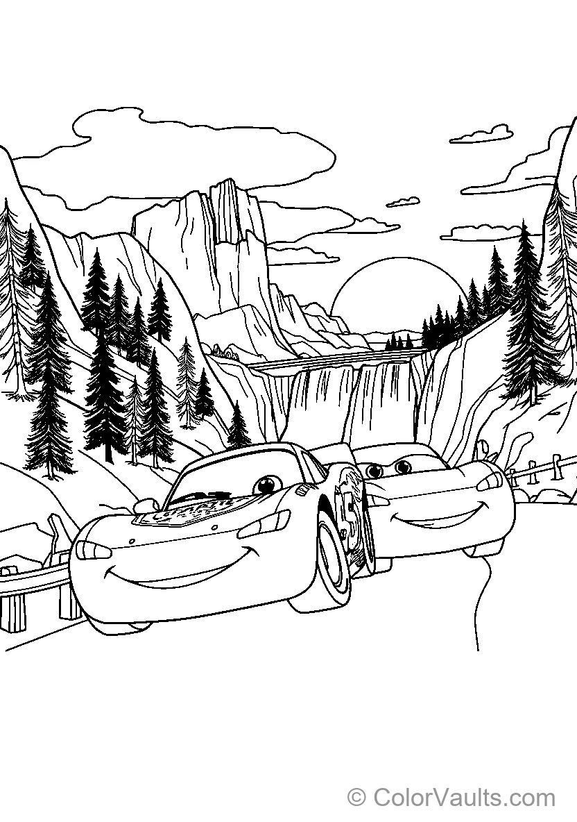 Cars Characters In Nature Setting Or Cars Meet Up Outdoors