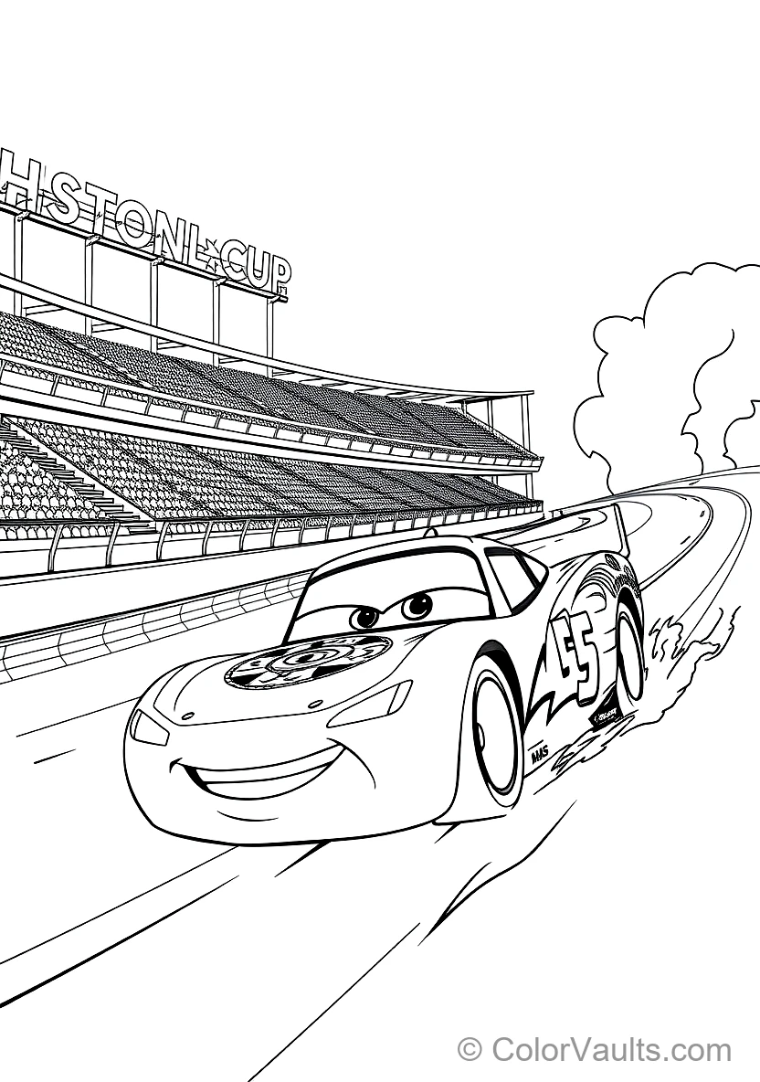 Lightning Mcqueen Racing at Full Speed Around (Scene 4)