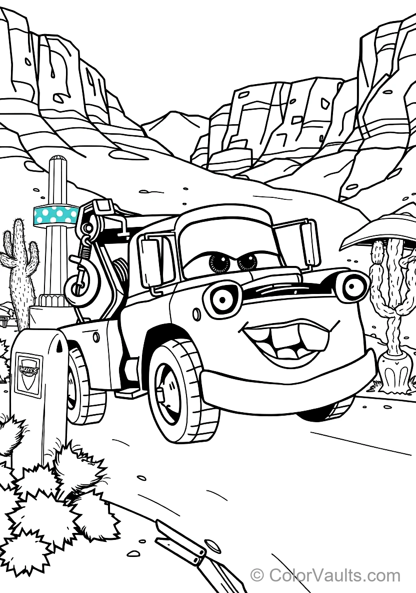 Mater the Rusty Tow Truck Driving in Reverse
