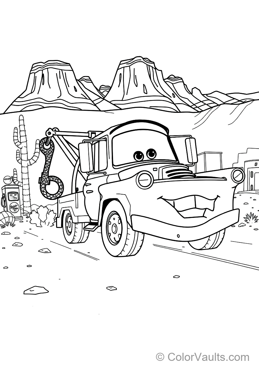 Mater the Rusty Tow Truck Driving in Reverse