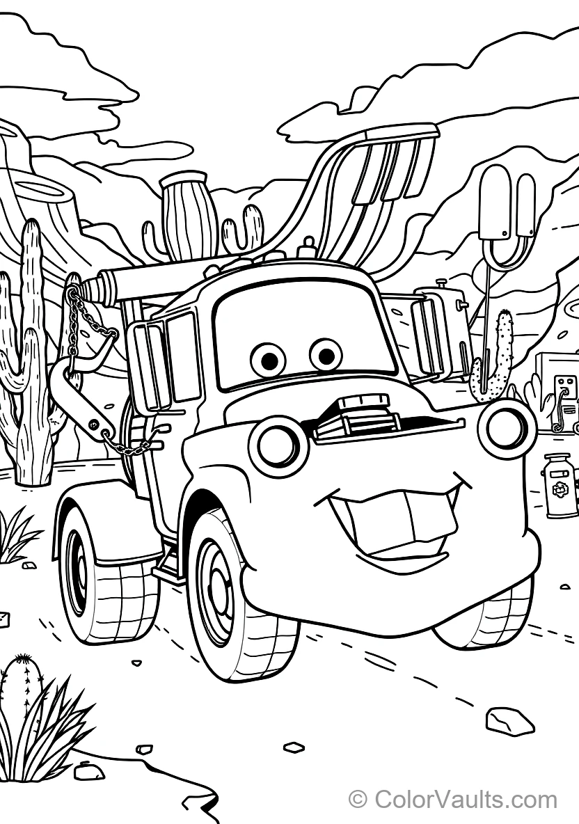 Mater the Rusty Tow Truck Driving in Reverse