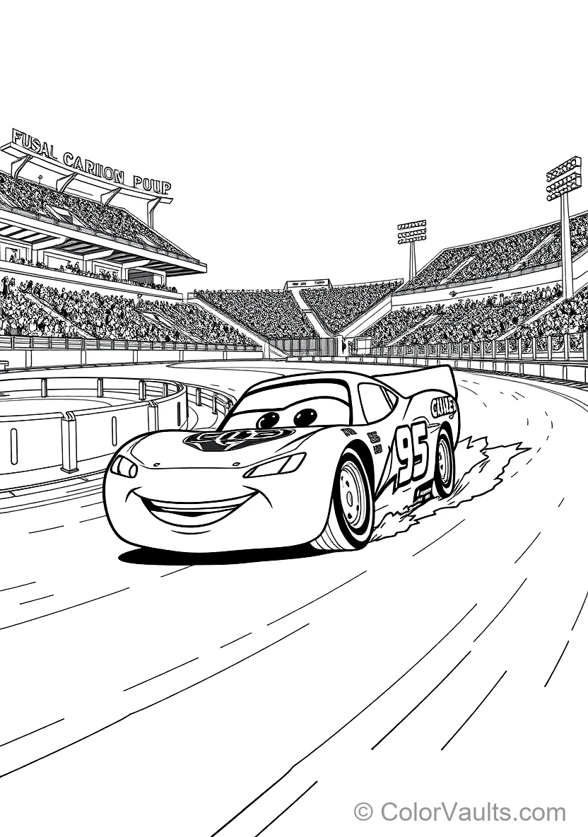 Lightning Mcqueen Racing at Full Speed Around (Scene 6)