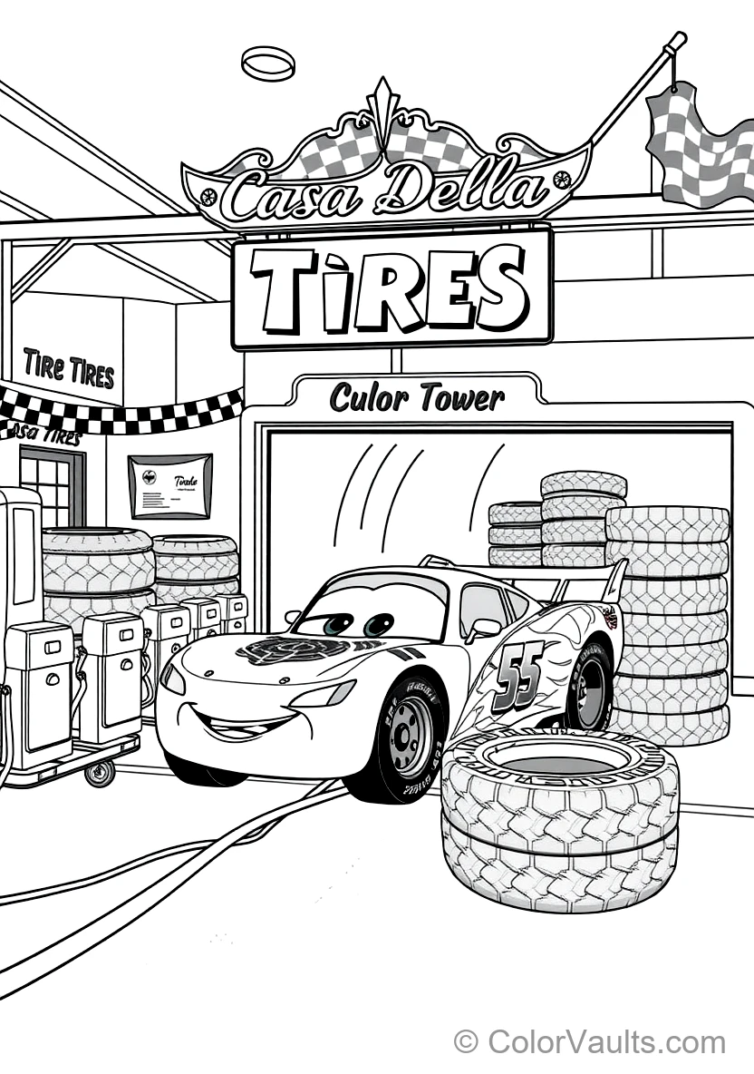 Guido and Luigi Executing a Lightning-fast 4-tire Pit (Scene 2)