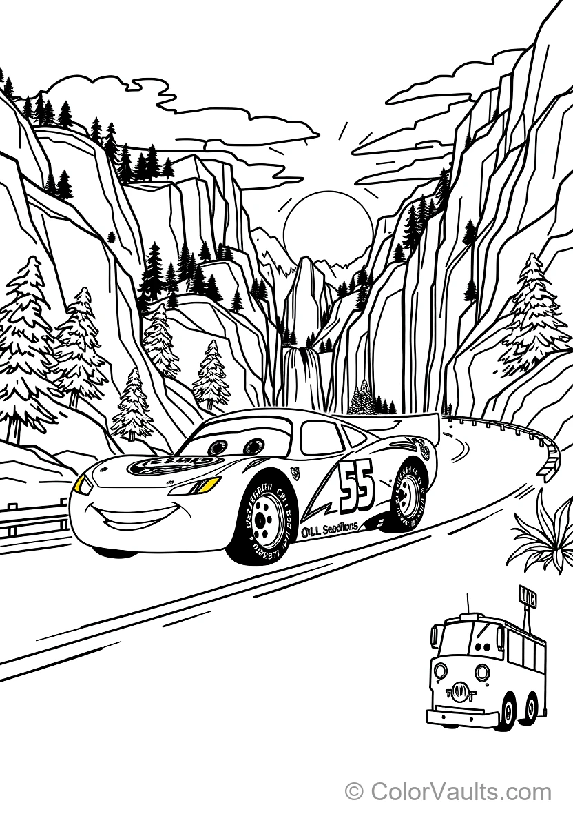 Lightning Mcqueen and Sally Cruising Together Along (Scene 2)