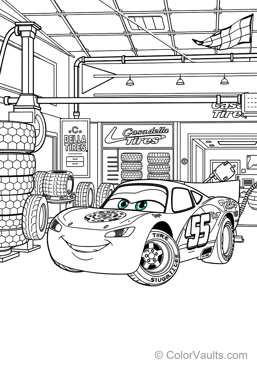 Guido and Luigi Executing a Lightning-fast 4-tire Pit (Scene 3)