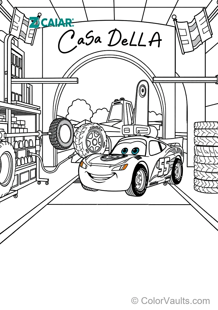 Guido and Luigi Executing a Lightning-fast 4-tire Pit (Scene 4)