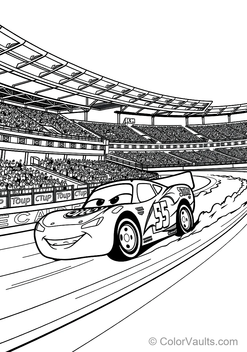 Lightning Mcqueen Racing at Full Speed Around (Scene 7)