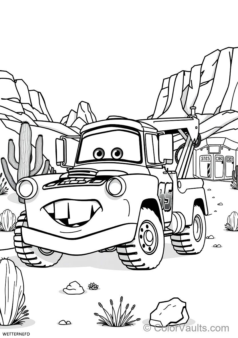 Mater the Rusty Tow Truck Driving in Reverse