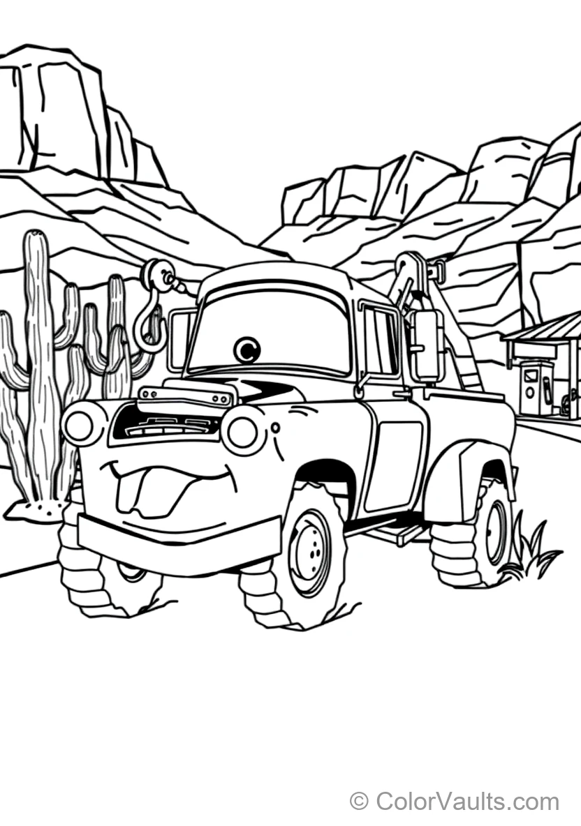 Mater the Rusty Tow Truck Driving in Reverse
