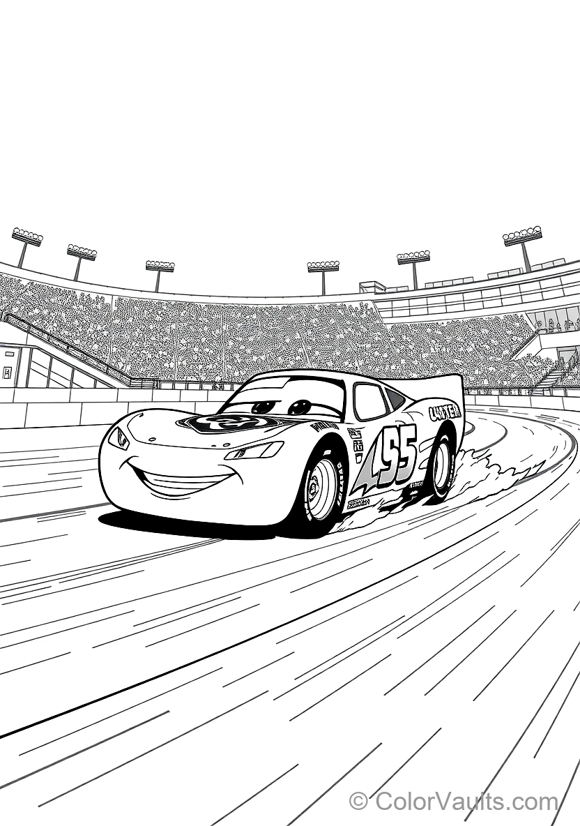 Lightning Mcqueen Racing at Full Speed Around (Scene 10)