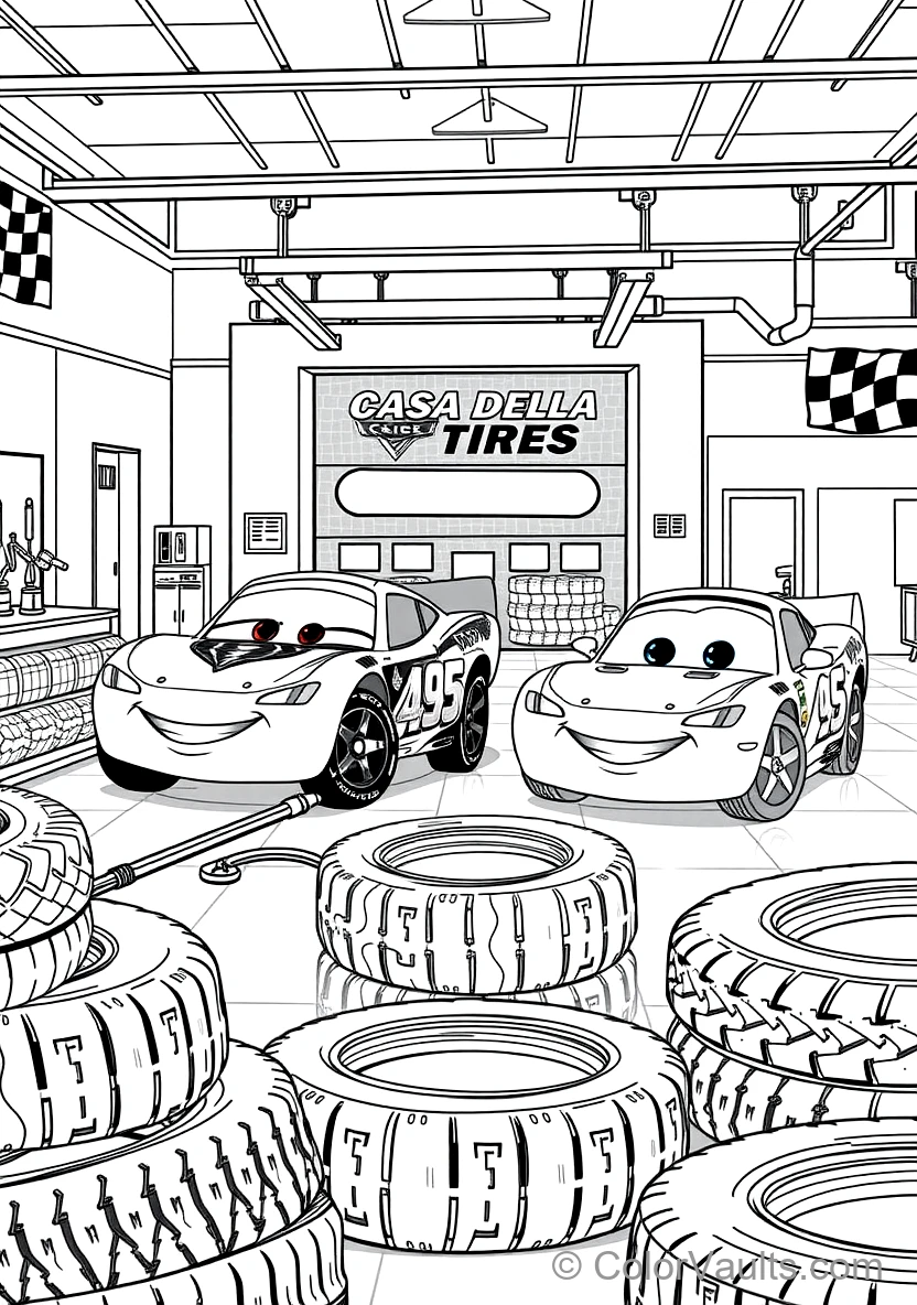 Guido and Luigi Executing a Lightning-fast 4-tire Pit (Scene 8)
