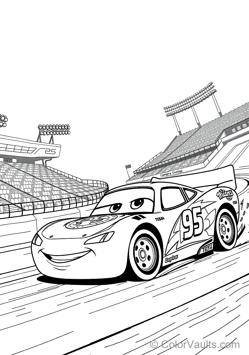 Lightning Mcqueen Racing at Full Speed Around (Scene 11)