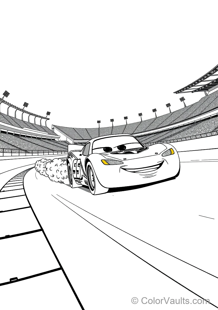Lightning Mcqueen Racing at Full Speed Around (Scene 12)
