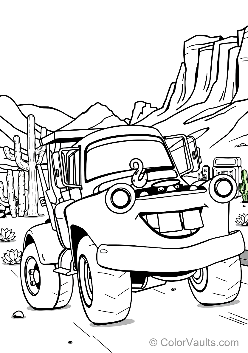 Mater the Rusty Tow Truck Driving in Reverse