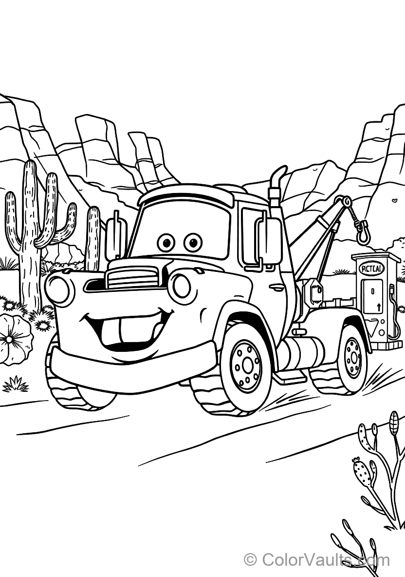 Mater the Rusty Tow Truck Driving in Reverse