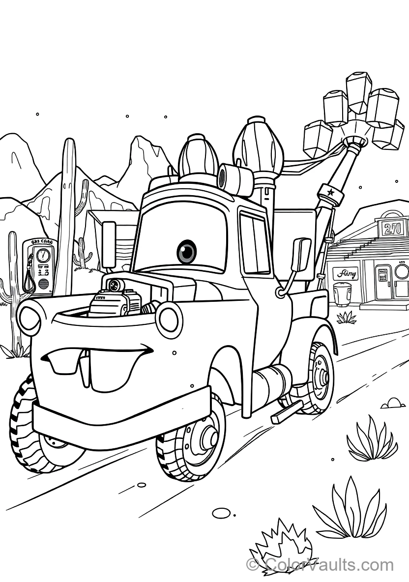 Mater the Rusty Tow Truck Driving in Reverse